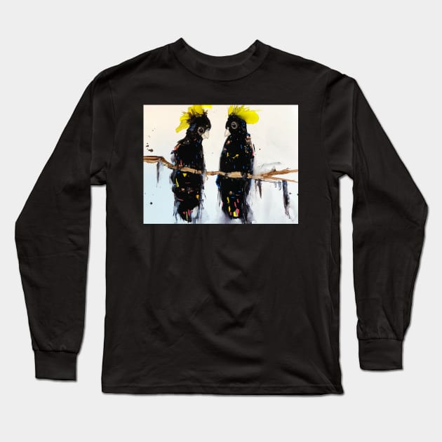 Black Cockatoos Long Sleeve T-Shirt by atep